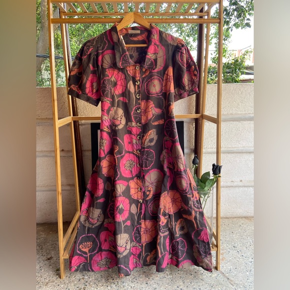 Floral Cotton Dress. Size- L - Picture 5 of 10